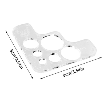 Riglă rotundă KANGHAI, acrilic, formă pătrată, 15,5 g, ambalaj Opp bag