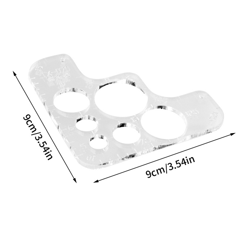 Riglă rotundă KANGHAI, acrilic, formă pătrată, 15,5 g, ambalaj Opp bag