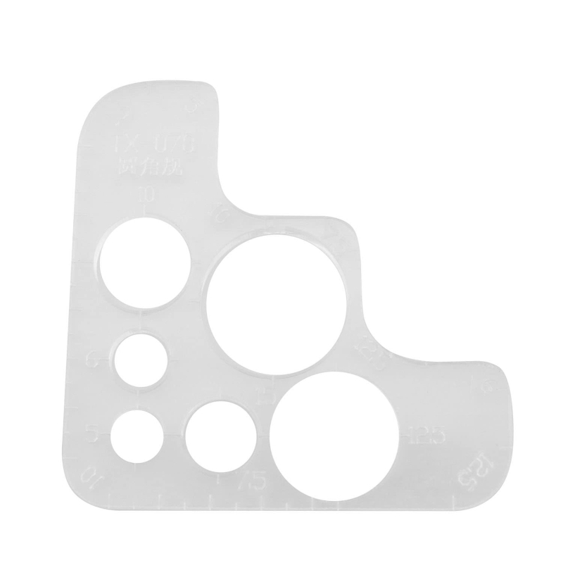 Riglă rotundă KANGHAI, acrilic, formă pătrată, 15,5 g, ambalaj Opp bag