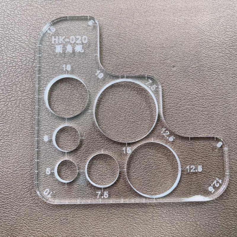 Riglă rotundă KANGHAI, acrilic, formă pătrată, 15,5 g, ambalaj Opp bag