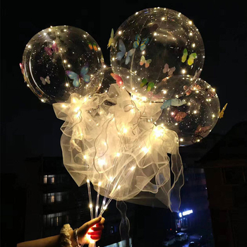 PVC LED балон с вълнообразен дизайн и топка форма, без отпечатано лого, подходящ за Денят на Свети Валентин