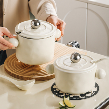 Vas ceramic pentru condimente cu sigiliu | Capacitate mare, rezistent la temperaturi înalte, pentru condimente lichide (ulei de chili, sare, ulei de carne)