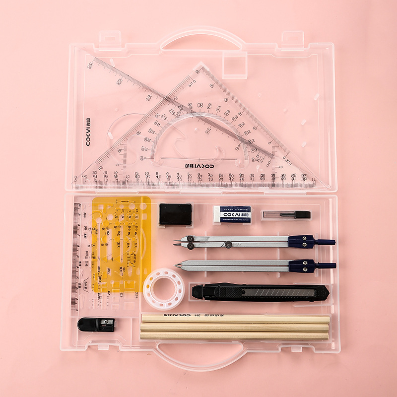 Set de instrumente de desen mecanic pentru arhitectură și inginerie civilă — brand Koga, material aliaj PS/zinc, neimportat, fără autorizare IP