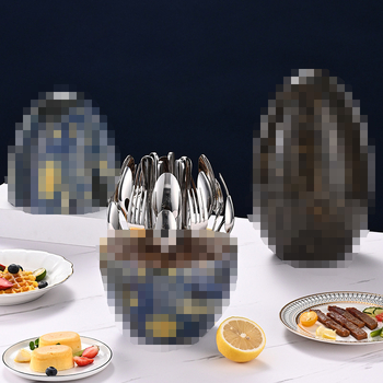 Ruibo 410 ανοξείδωτο ατσάλι, σετ μαχαιροπήρουνα 24 τεμαχίων με μαχαίρι, πιρούνι, κουτάλι και ξυλάκια, σε κουτί δώρου, φινίρισμα καθρεπτιζόμενο, προσαρμογή διαθέσιμη