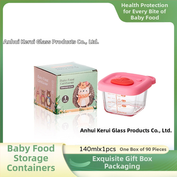 Βρεφικό γυάλινο μπολ φαγητού — γλυκό στυλ, ελαφρύς πολυτελής ρετρό (Υλικό: Γυαλί; Ηλικία: >3 μηνών; Αριθμός/κουτί: 90)