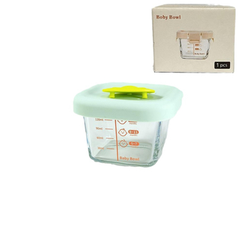 Βρεφικό γυάλινο μπολ φαγητού — γλυκό στυλ, ελαφρύς πολυτελής ρετρό (Υλικό: Γυαλί; Ηλικία: >3 μηνών; Αριθμός/κουτί: 90)