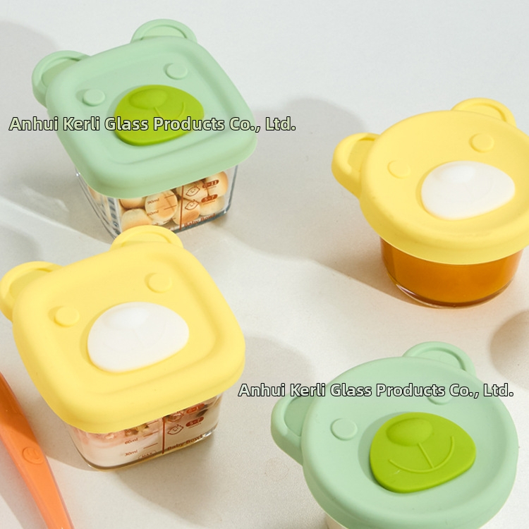 Βρεφικό γυάλινο μπολ φαγητού — γλυκό στυλ, ελαφρύς πολυτελής ρετρό (Υλικό: Γυαλί; Ηλικία: >3 μηνών; Αριθμός/κουτί: 90)