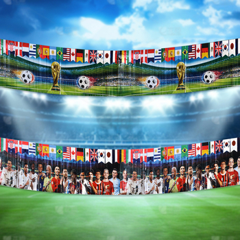 A világbajnokság 2026 – zászlófüzér futball témájú rendezvényekhez, PET anyag