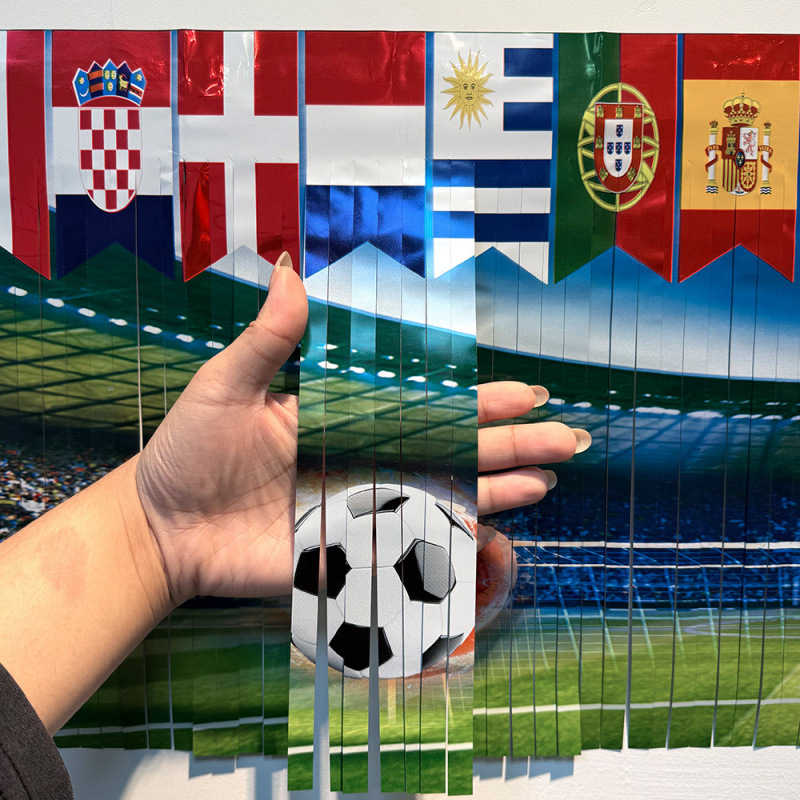 A világbajnokság 2026 – zászlófüzér futball témájú rendezvényekhez, PET anyag