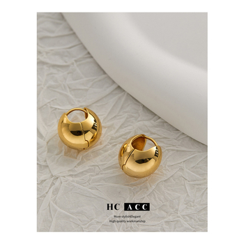 Обеци от мед с геометричен модел, електроплатирани, артистично ретро стил, CLUB TWENTY