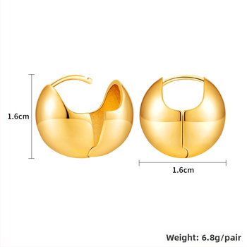 Обеци от мед с геометричен модел, електроплатирани, артистично ретро стил, CLUB TWENTY