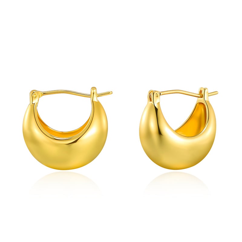 Обеци от мед с геометричен модел, електроплатирани, артистично ретро стил, CLUB TWENTY