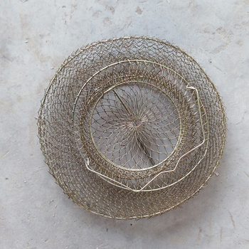 Cușcă de pește pliabil din oțel inoxidabil cu suport pentru pește și raci