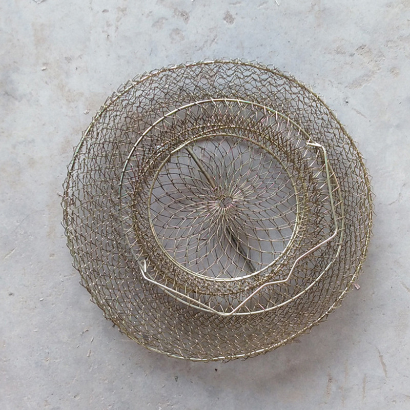 Cușcă de pește pliabil din oțel inoxidabil cu suport pentru pește și raci