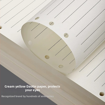 Bilježnica s listovima za izvlačenje, kompatibilna s rupama 6/9/4, 96 stranica, unutarnje stranice od 80 g bež papira šumskog tona, model 12121, ispisani logotip, mogućnost prilagodbe