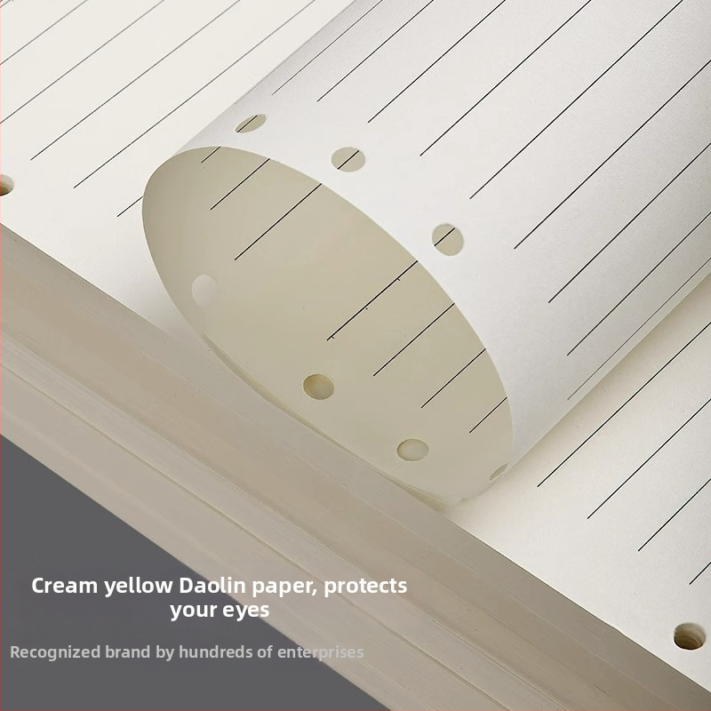 Bilježnica s listovima za izvlačenje, kompatibilna s rupama 6/9/4, 96 stranica, unutarnje stranice od 80 g bež papira šumskog tona, model 12121, ispisani logotip, mogućnost prilagodbe