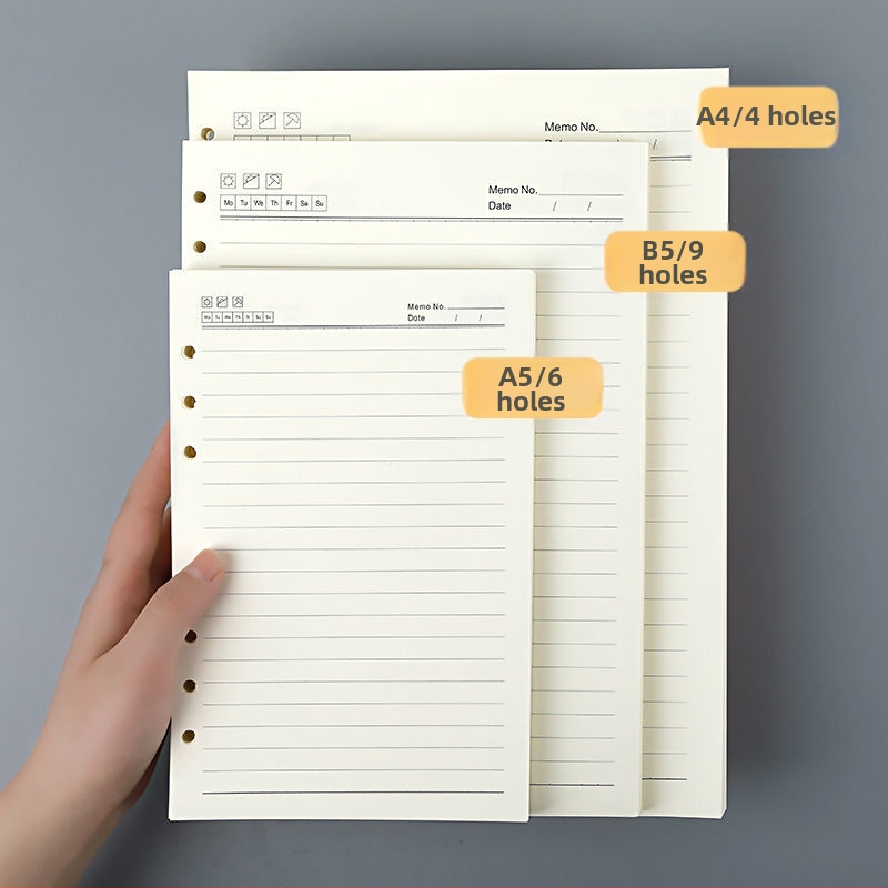 Bilježnica s listovima za izvlačenje, kompatibilna s rupama 6/9/4, 96 stranica, unutarnje stranice od 80 g bež papira šumskog tona, model 12121, ispisani logotip, mogućnost prilagodbe