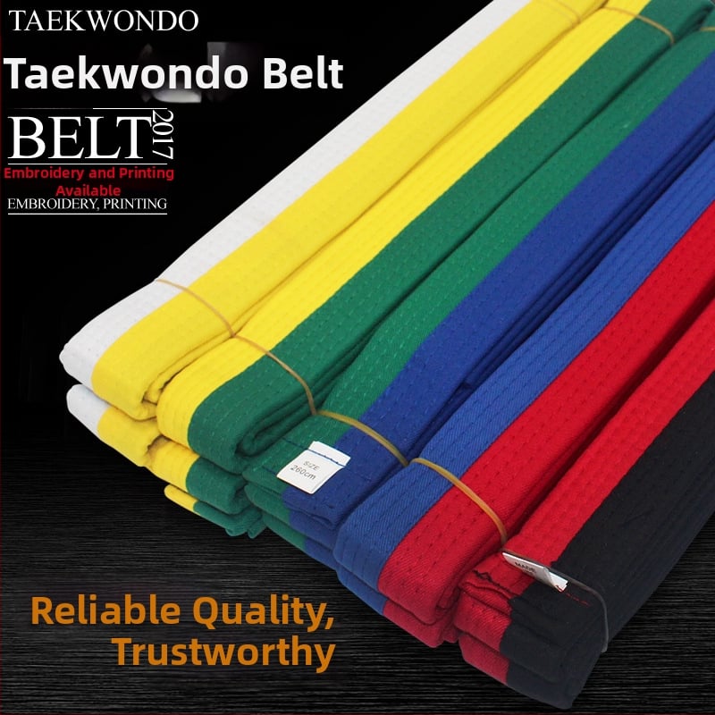 Таекуондо пояс Yinsheng — плат от копринено влакно, 55% памук, лицензиран частен етикет