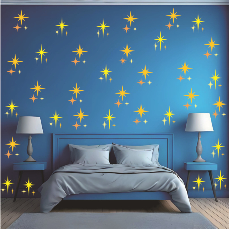 Set de șabloane de pictură cu model stea — șabloane goale din PET plastic pentru pereți