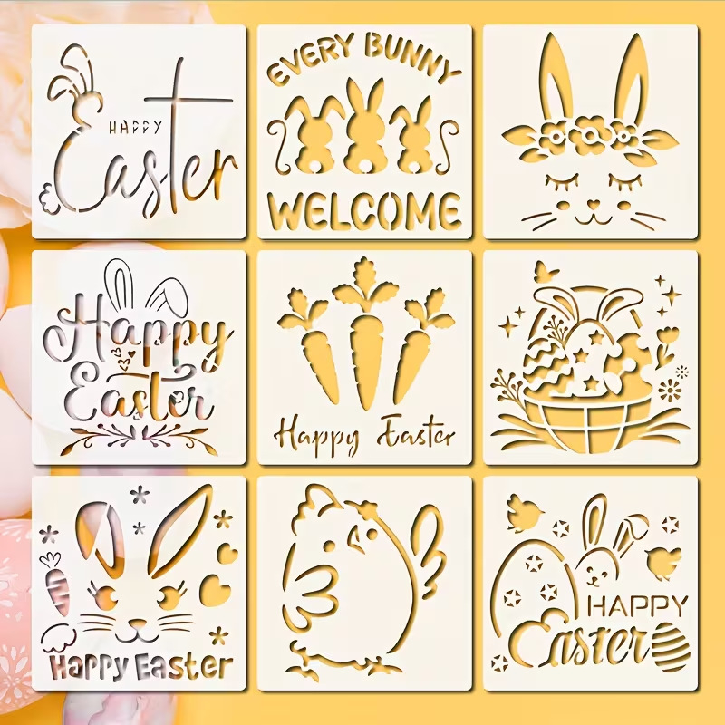 Șablon DIY pentru desen cu decupaj de Paște, PET reutilizabil ACC641