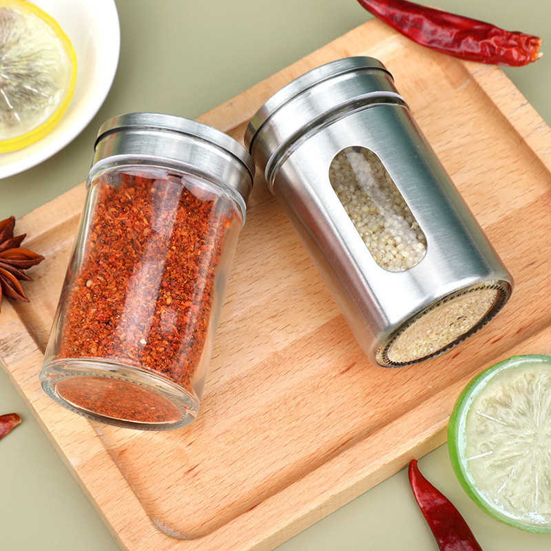 Sticlă pentru condimente la grătar, corp din sticlă, potrivită pentru condimente solide, imprimare logo disponibilă, personalizabil, lansare în 2025