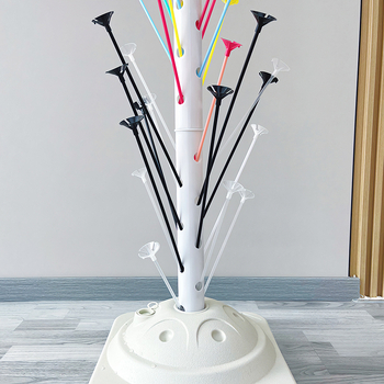 Stativ pentru baloane — Zi xi marcă, Construcție din folie de aluminiu, Formă rotundă, Compatibil cu baloane de 12 inch, Tip baloane: jucării