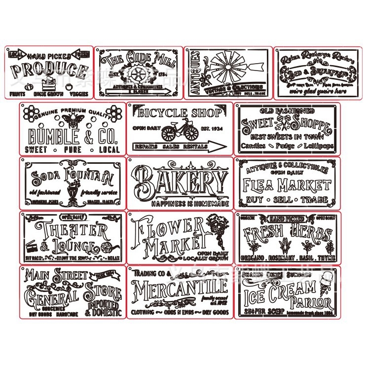 Poster retro american pentru perete — Șablon DIY, Placă de imprimare PET cu decupaj, Brand Other, Non-importat, IP neautorizat