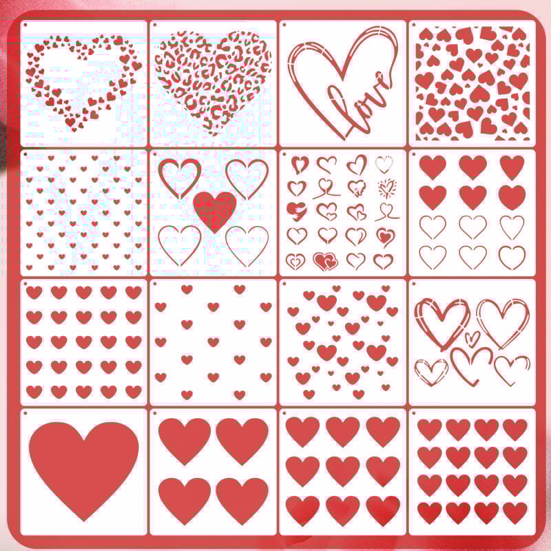 Șablon inimă cu decupaj pentru vopsire cu spray (Material PET; Importul nu; Fără autorizare IP)