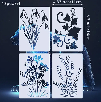 DIY template pentru perete pentru pictură cu motiv de frunză — Material PET, decor de perete, Nu pentru import, Fără licență IP