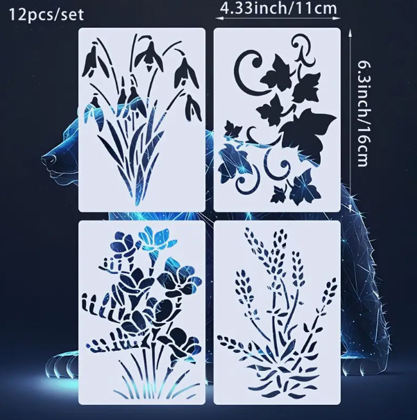 DIY template pentru perete pentru pictură cu motiv de frunză — Material PET, decor de perete, Nu pentru import, Fără licență IP