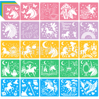 Șablon graffiti DIY pentru copii – Seria de Crăciun, șablon perforat pentru pictură, PET material