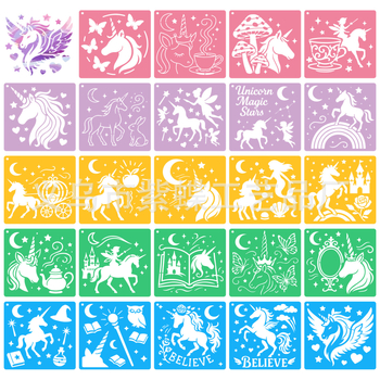 Șablon graffiti DIY pentru copii – Seria de Crăciun, șablon perforat pentru pictură, PET material