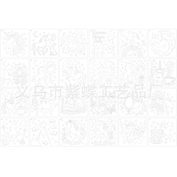 Șablon graffiti DIY pentru copii – Seria de Crăciun, șablon perforat pentru pictură, PET material