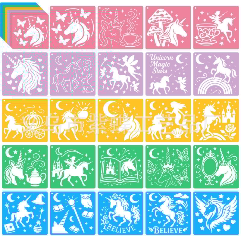 Șablon graffiti DIY pentru copii – Seria de Crăciun, șablon perforat pentru pictură, PET material