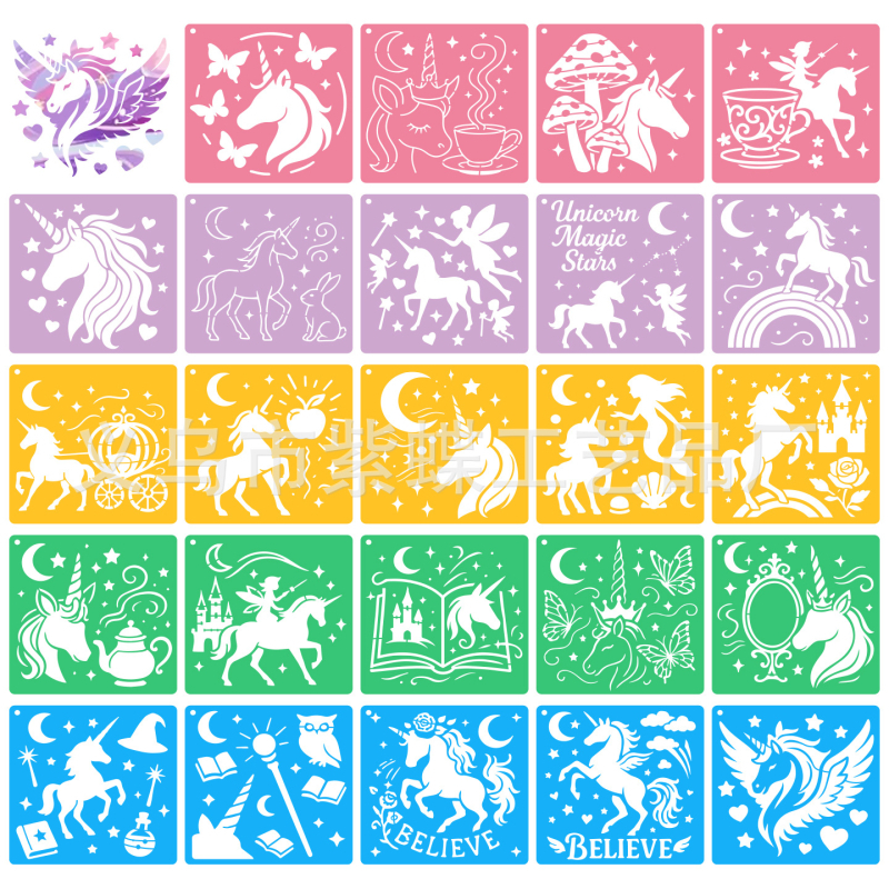 Șablon graffiti DIY pentru copii – Seria de Crăciun, șablon perforat pentru pictură, PET material