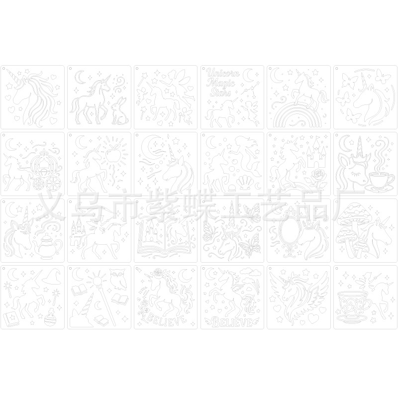 Șablon graffiti DIY pentru copii – Seria de Crăciun, șablon perforat pentru pictură, PET material