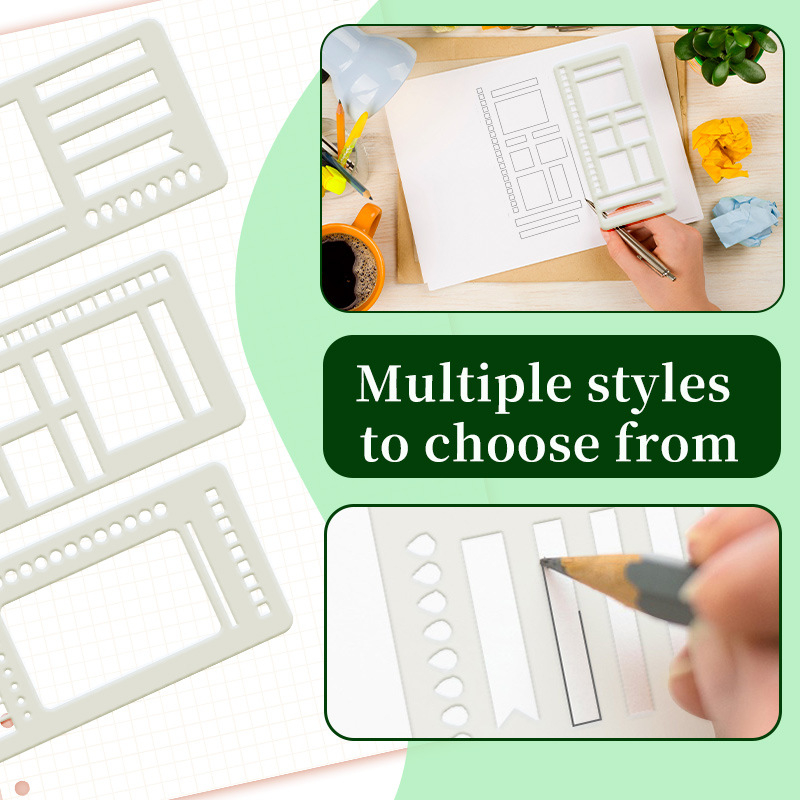 Nothing Brand Șablon de jurnal din plastic pentru DIY meșteșuguri și pictură, neimportat, IP neautorizat