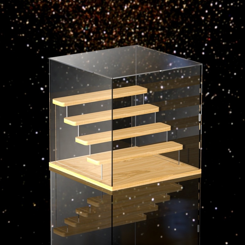 Cutie acrilică de afișare și depozitare – protecție împotriva prafului, capacitate 2 L, stil modern minimalist, potrivită pentru sufragerie, dormitor, birou și studiu