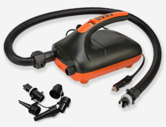 Elektromos levegőpumpa SUP deszkákhoz HT-782; alkalmas felfújható SUP deszkákhoz; nyomás 20 PSI; súly 1,92 kg
