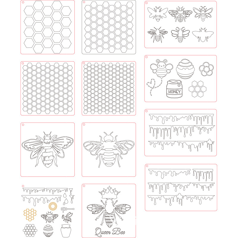 Purple butterfly șablon și matriță PET cu design fagure gol pentru pereți și graffiti pe mobilier