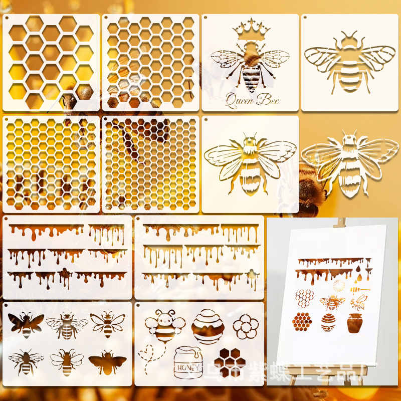 Purple butterfly șablon și matriță PET cu design fagure gol pentru pereți și graffiti pe mobilier