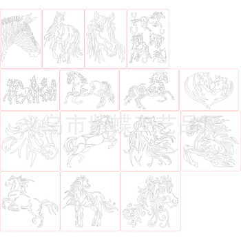 Șablon DIY pentru pictură cu cal în galop, PET, pentru graffiti pe perete