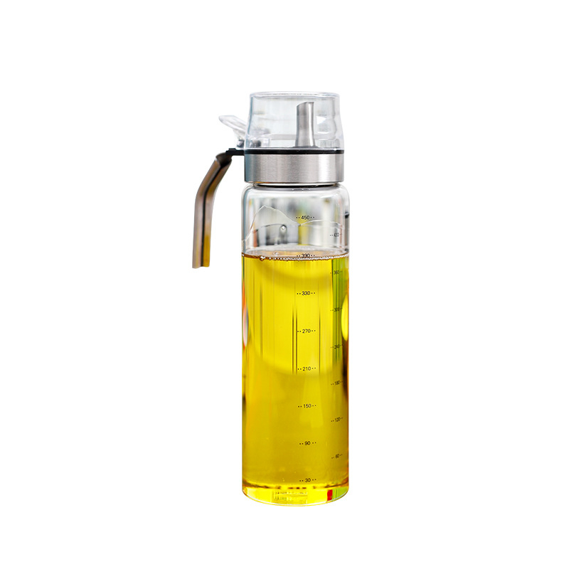Sticlă de ulei din sticlă cu capac de presare, design minimalist modern, funcție de bază