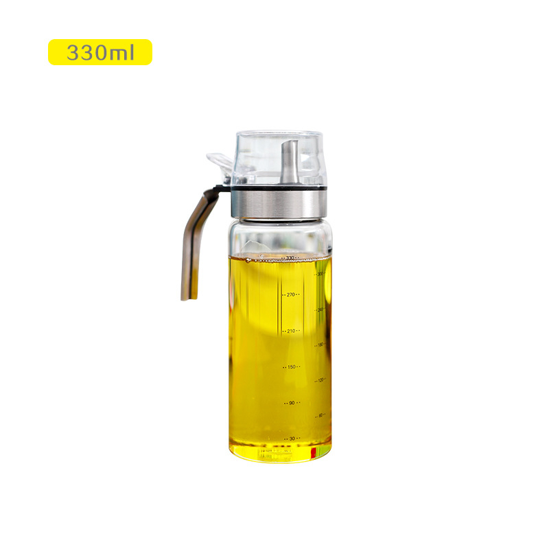 Sticlă de ulei din sticlă cu capac de presare, design minimalist modern, funcție de bază