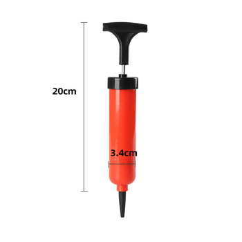 Pompa manuală pentru mingi; potrivită pentru baschet și fotbal; corp din plastic; umflare manuală