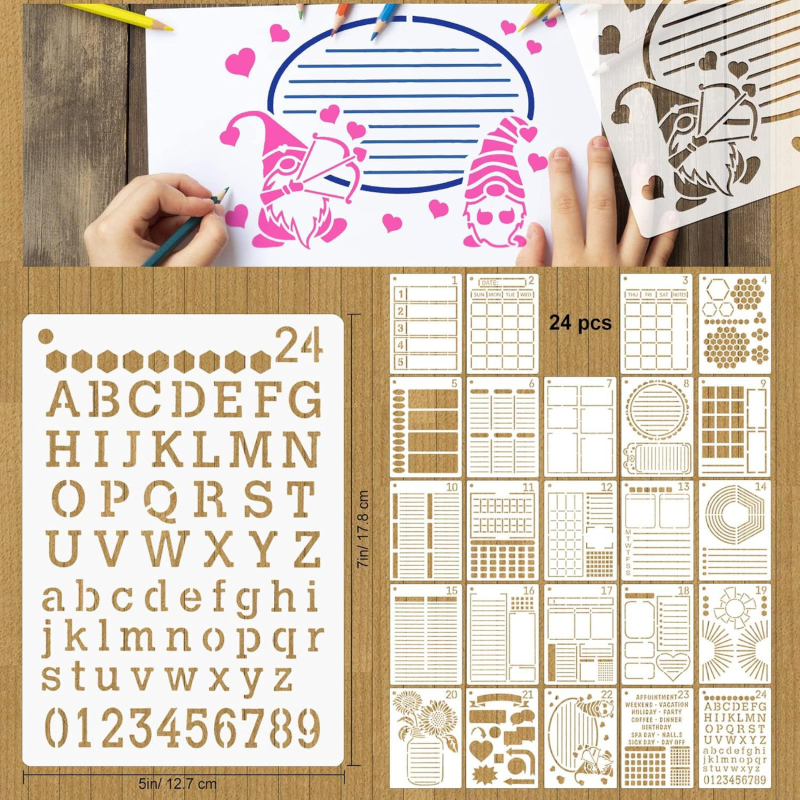 Šablona za umjetničko slikanje – DIY set za preslikavanje u bilježnicu i ploču za grafite, PET materijal, Marka: Drugo, Šifra proizvoda: Art painting template, IP: Ne, Uvoz: Ne
