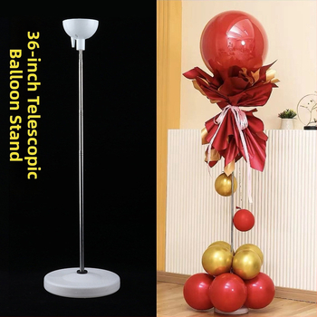Stativ balon coloană cu tijă telescopic – plastic și oțel inoxidabil; potrivit pentru scene interioare și exterioare; pentru evenimente sportive; Milai