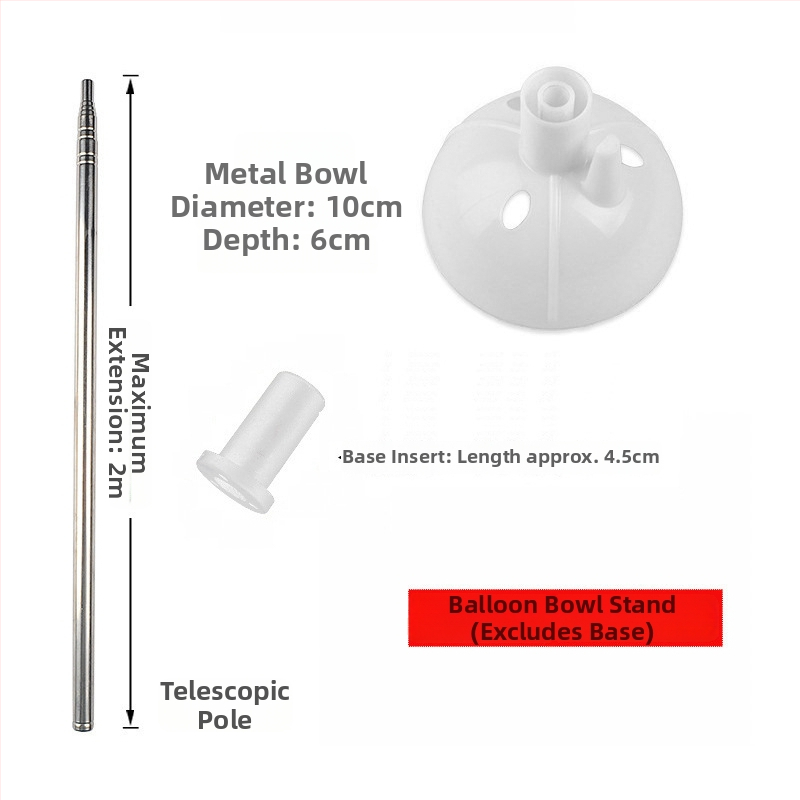 Stativ balon coloană cu tijă telescopic – plastic și oțel inoxidabil; potrivit pentru scene interioare și exterioare; pentru evenimente sportive; Milai