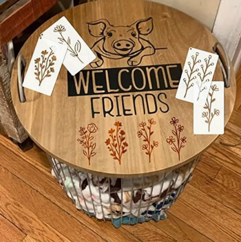 Șablon DIY pentru artă murală decupată - seria Flori și Iarbă, material PET, neimportat, fără autorizare IP