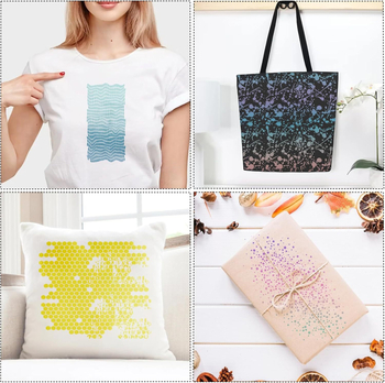 DIY Șablon Temă, 16 bucăți textură în carouri, tăiere geometrică cu decupaje, reutilizabil, Material: PTE